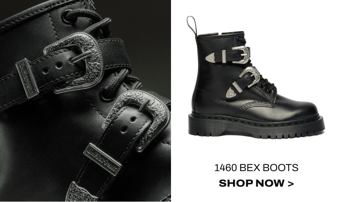 1460 Western Buckle Bex Atlas Leather Lace Up Ankle Boots