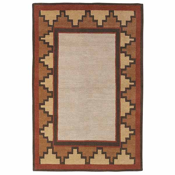 A Southwestern style border rug.