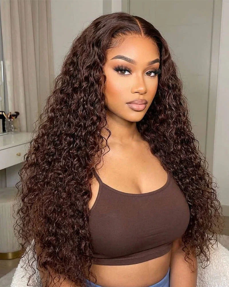 Arabella 13x6 Three-Go™ Glueless Wig Chocolate Brown Burmese Curly With Drawstring