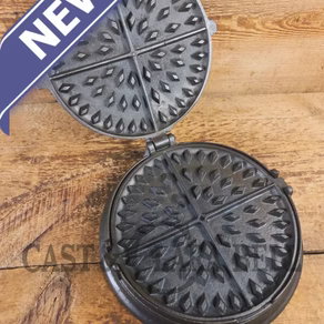 1800's Era Unknown BEAUTIFUL 9/10 Antique Waffle iron.  VERY cool diamond design, makes huge waffles