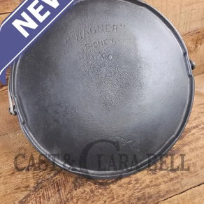 Spectacular piece!  EARLY 1900's Wagner arc straight logo #14 bailed round griddle SC24