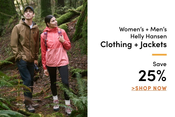 Women's + Men's Helly Hansen Clothing + Jackets Save 25%