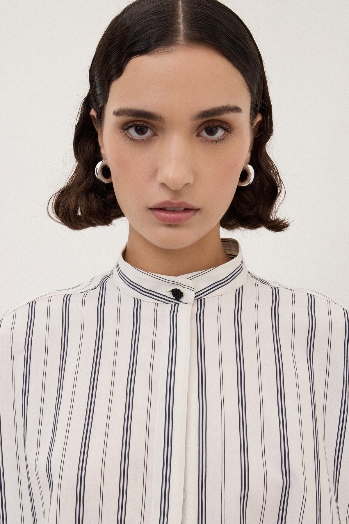 Camicia a righe in viscosa