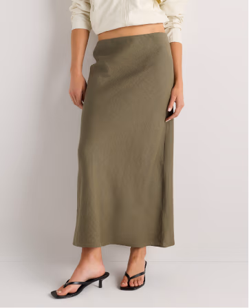 100% European Linen Midi Slip Skirt