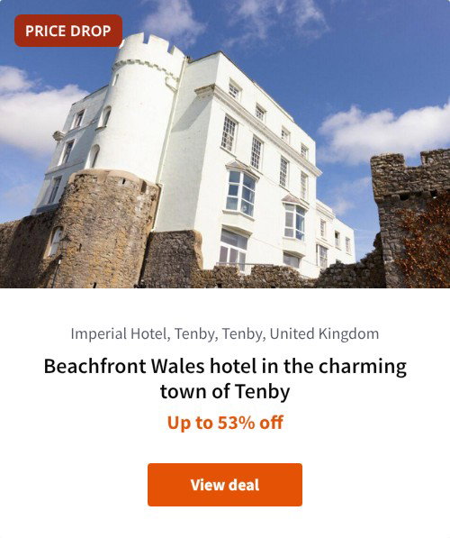 Beachfront Wales hotel in the charming town of Tenby