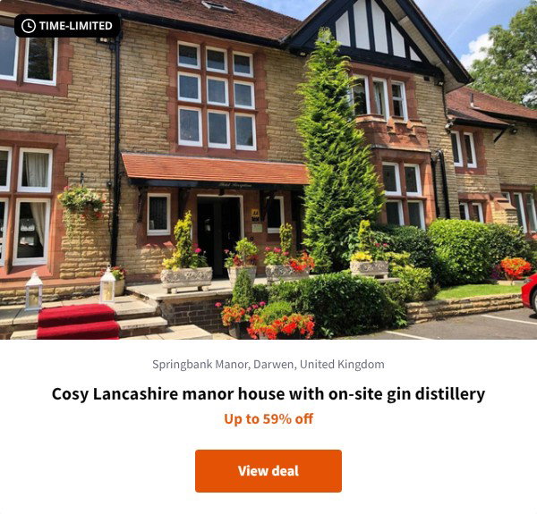 Cosy Lancashire manor house with on-site gin distillery