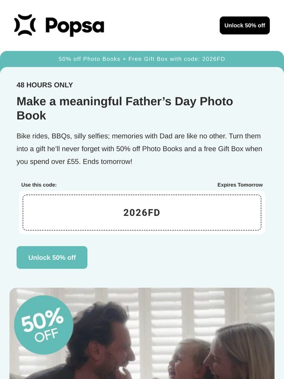 48 hours: 50% off Photo Books