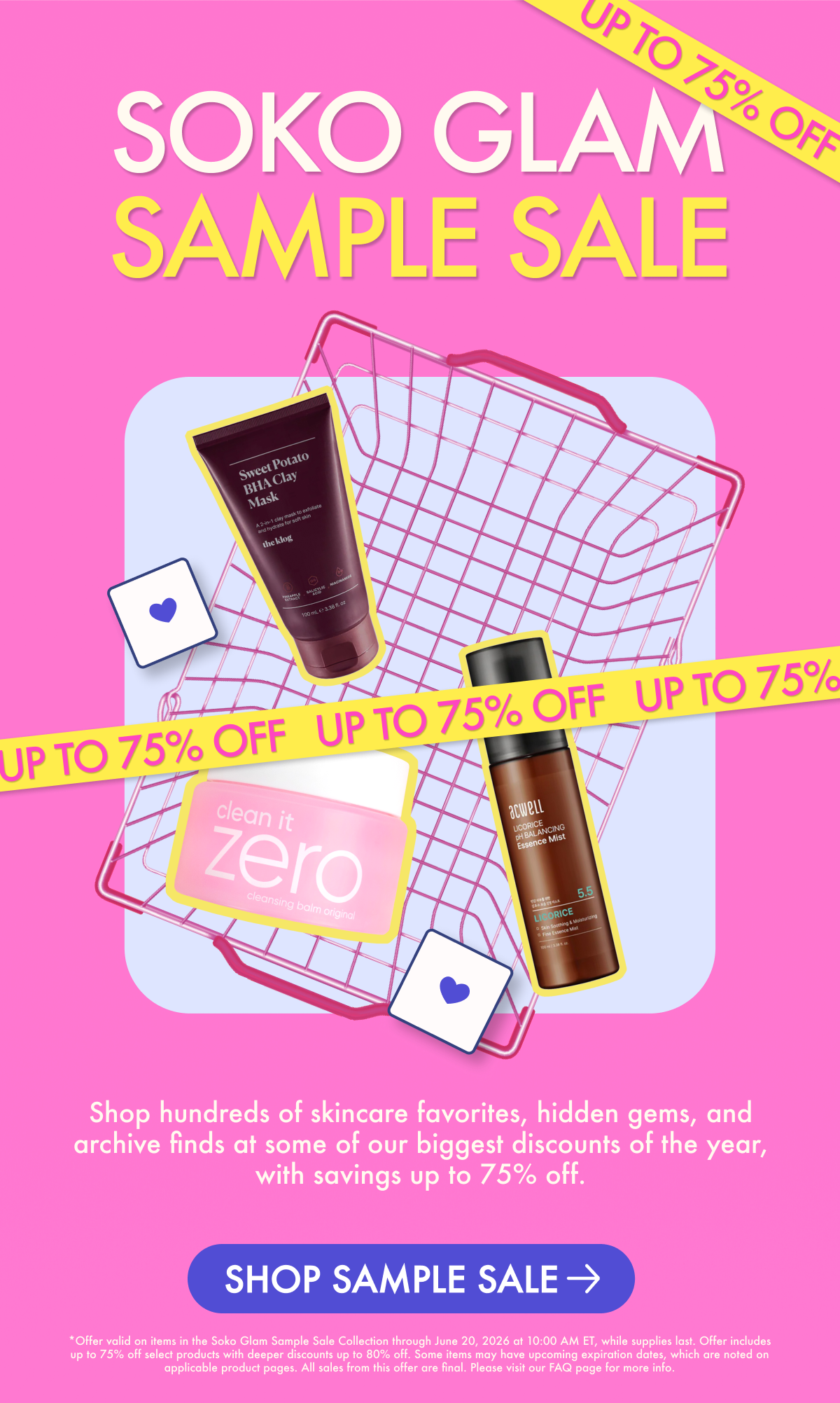 Soko Glam K-Beauty Sample Sale Shop up to 75% off