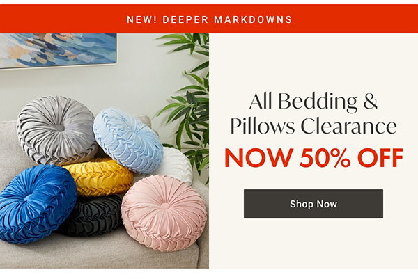 Bedding & Pillow Clearance - 50% OFF - Shop Now