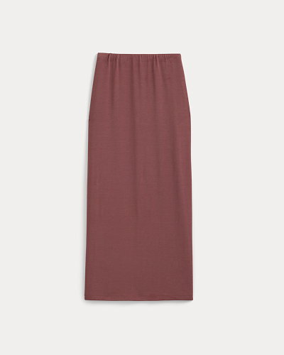 Image | Maxi Skirt in Butterknit | Henna Red