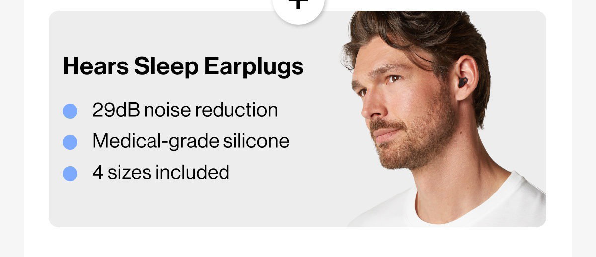 Hears Sleep Earplugs | 29dB noise reduction | Medical-grade silicone | 4 sizes included