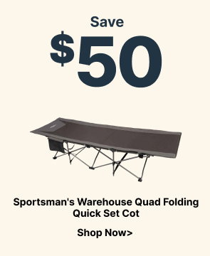 Save $50 on Sportsman's Warehouse Quad Folding Quick Set Cot