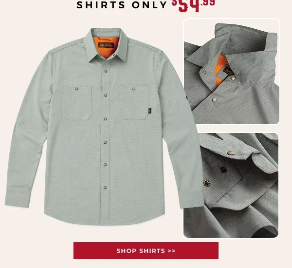 PEARL SNAP WORK SHIRTS ONLY $54.99 >>
