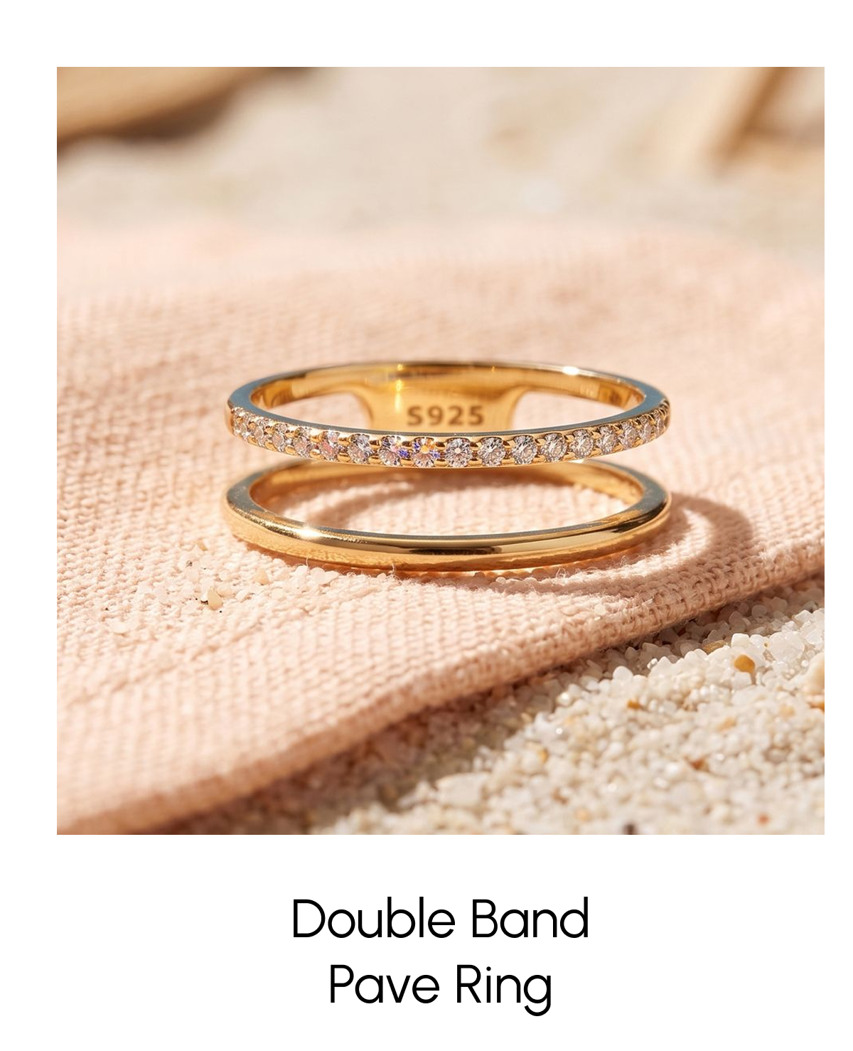 Double Band Pave Ring