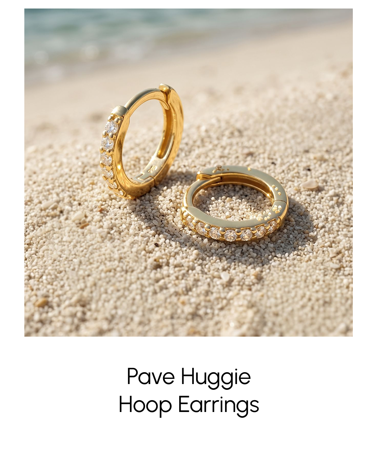 Pave Huggie Hoop Earrings