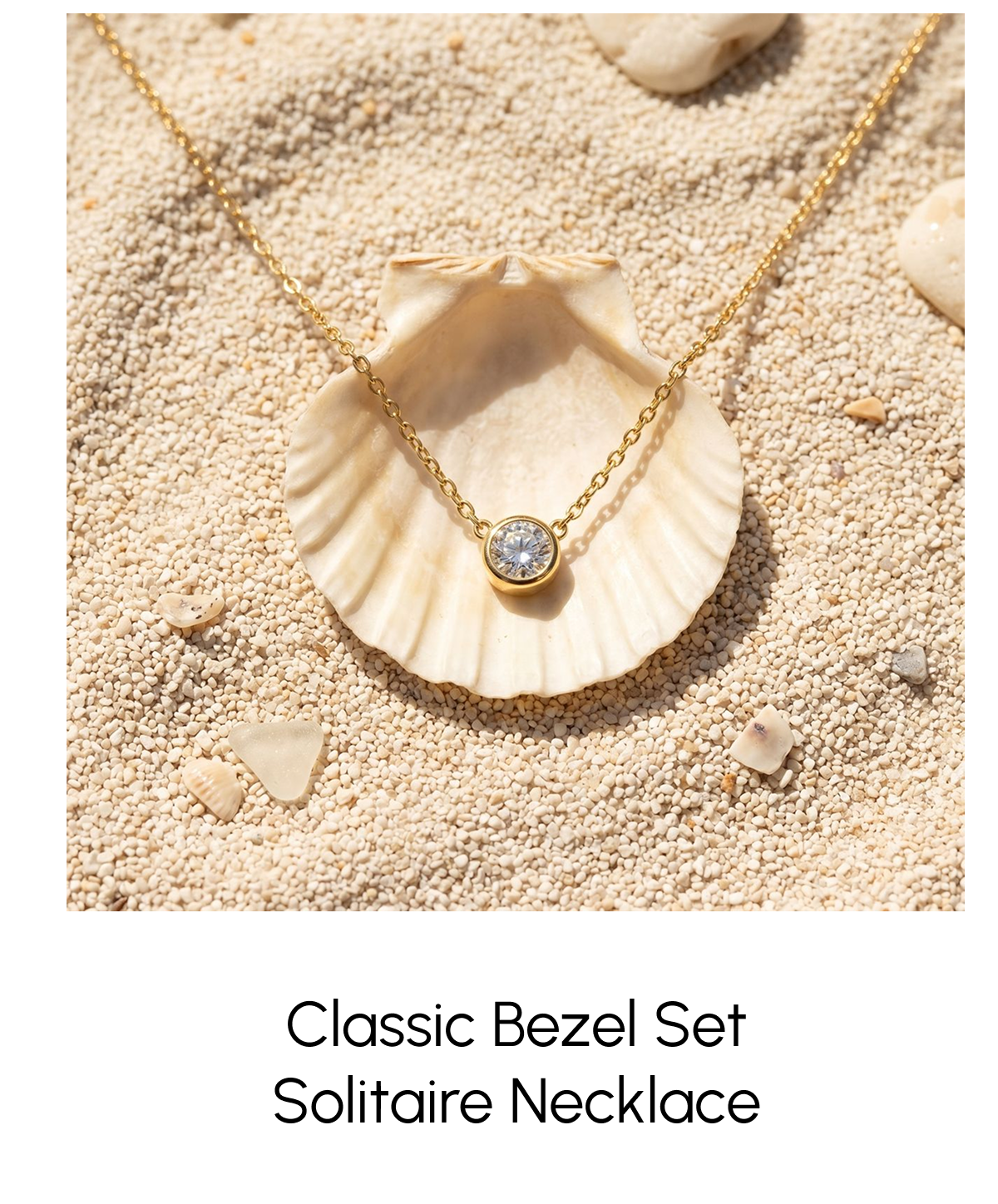 Classic Bezel Set Solitaire Necklace