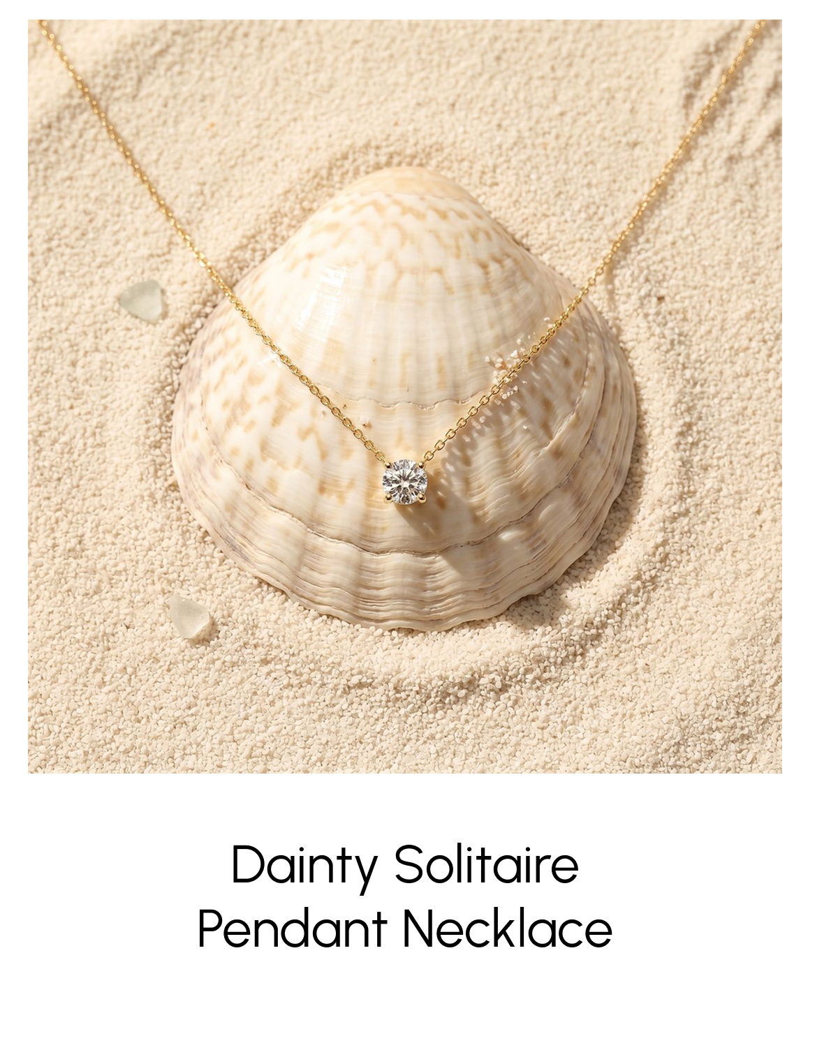 Dainty Solitaire Pendant Necklace
