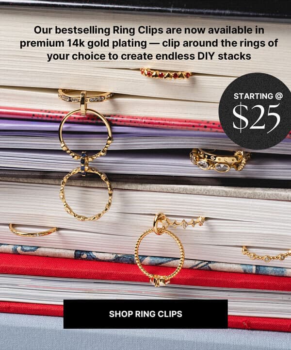 creative soht of ring clips attached to rings that are pressed between closed pages of a book