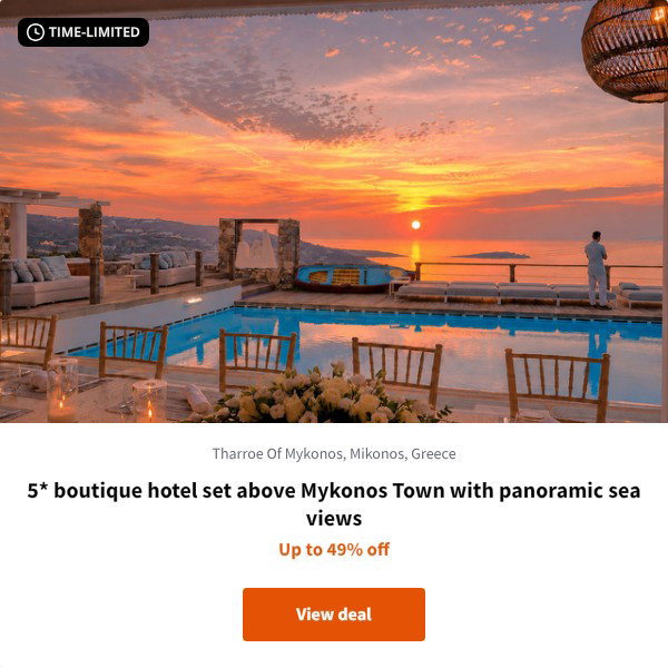 5* boutique hotel set above Mykonos Town with panoramic sea views