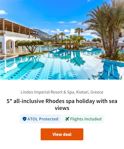 5* all-inclusive Rhodes spa holiday with sea views