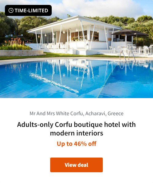 Adults-only Corfu boutique hotel with modern interiors