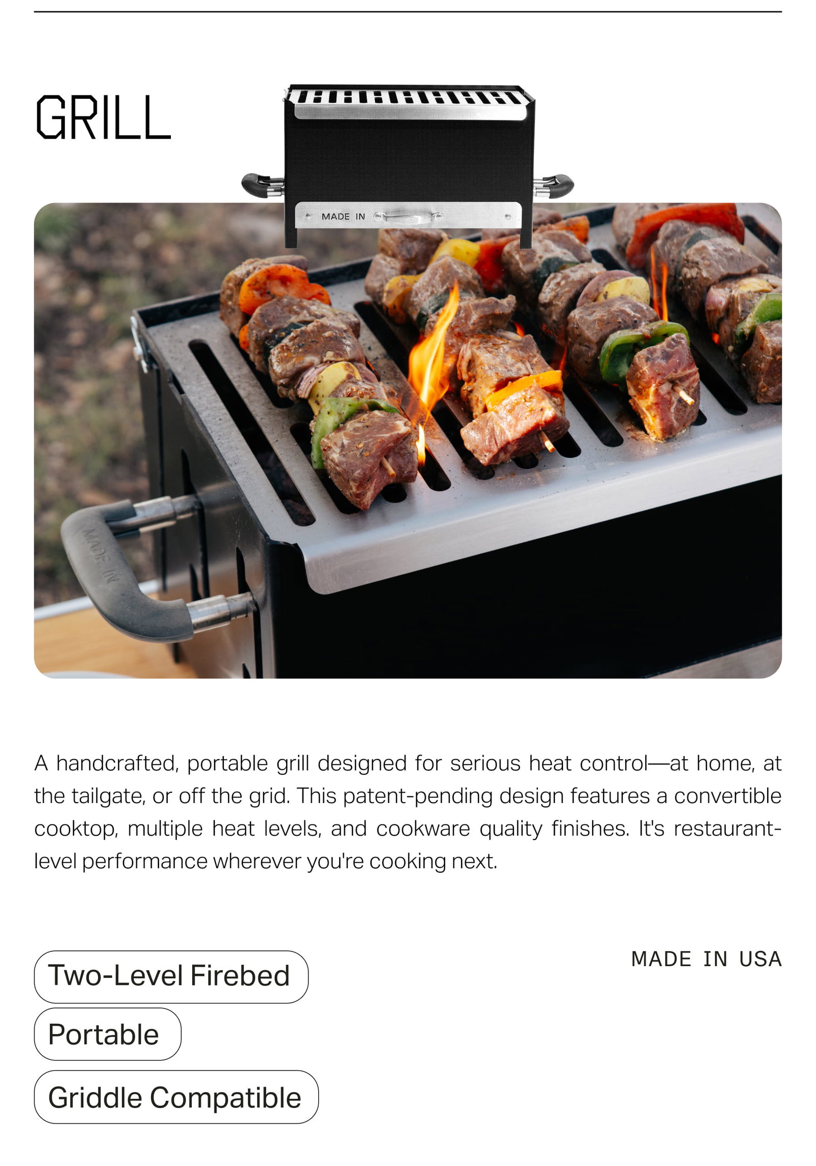 Handcrafted, Portable Grill
