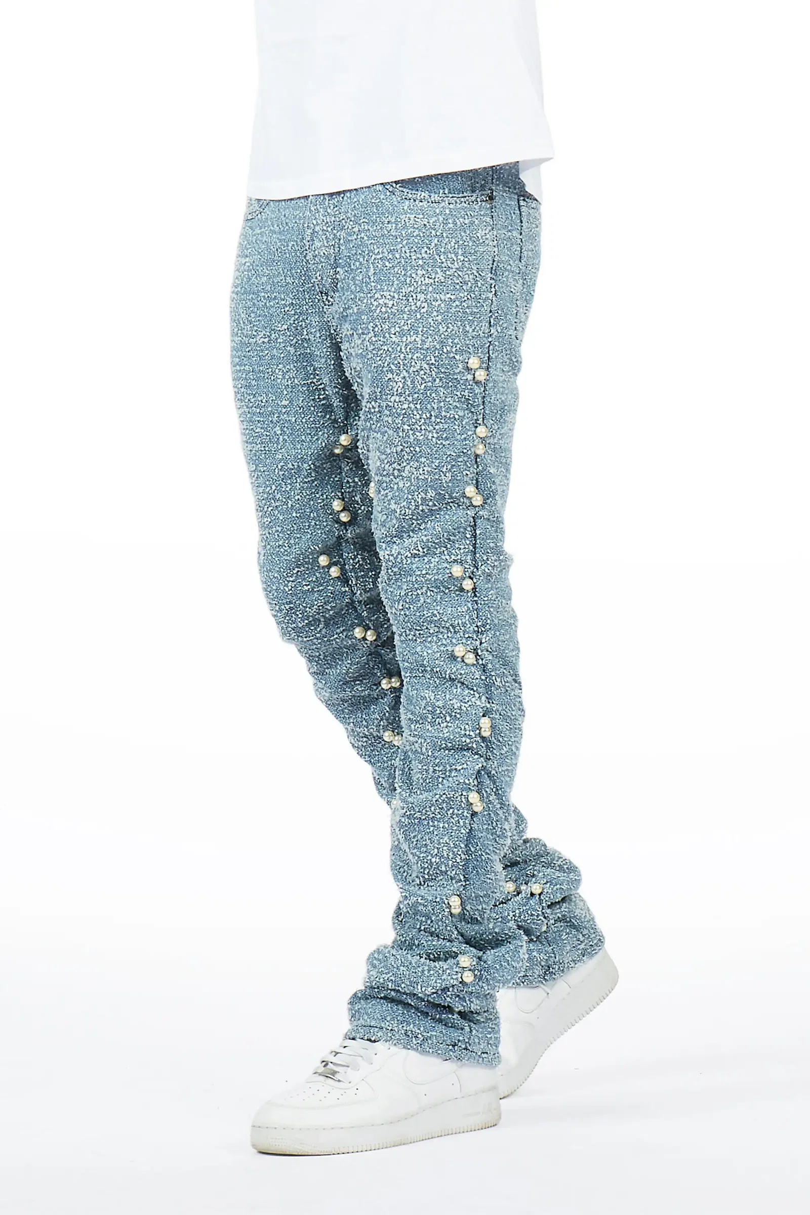 Image of Shae Blue Pearl Stacked Fit Jean