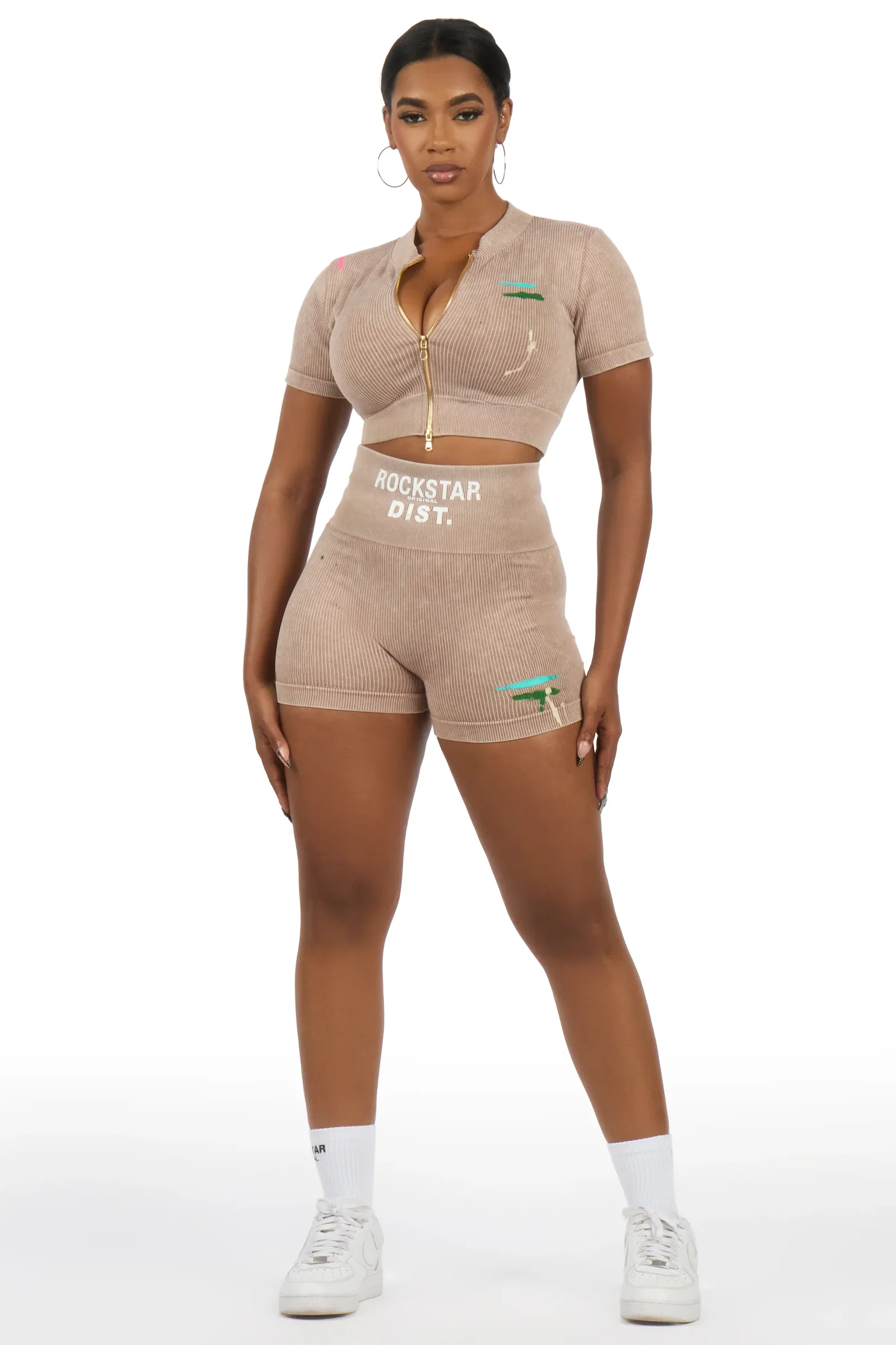 Image of Sheena Mocha Bike Short Set