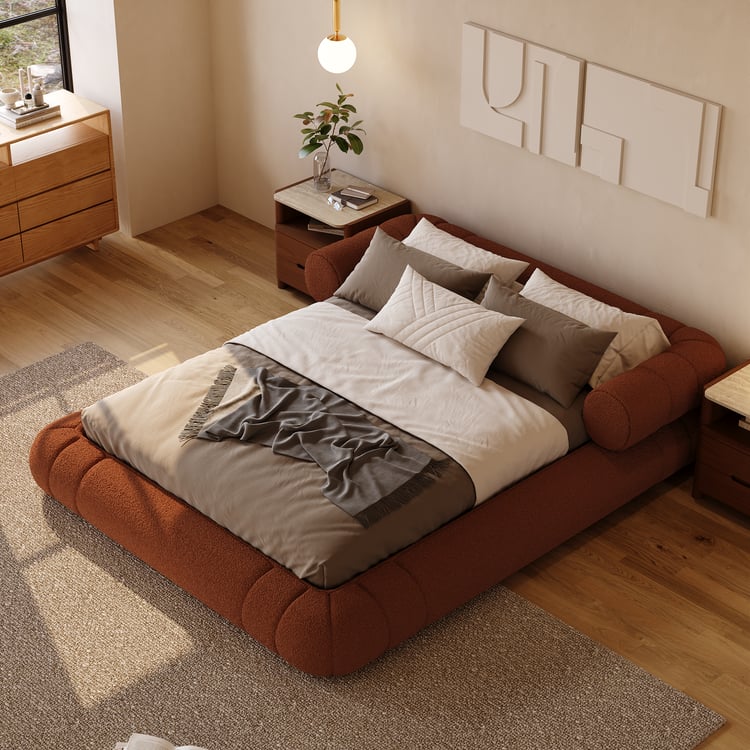 King Size Boucle Upholstered Cloud Floor Bed Frame