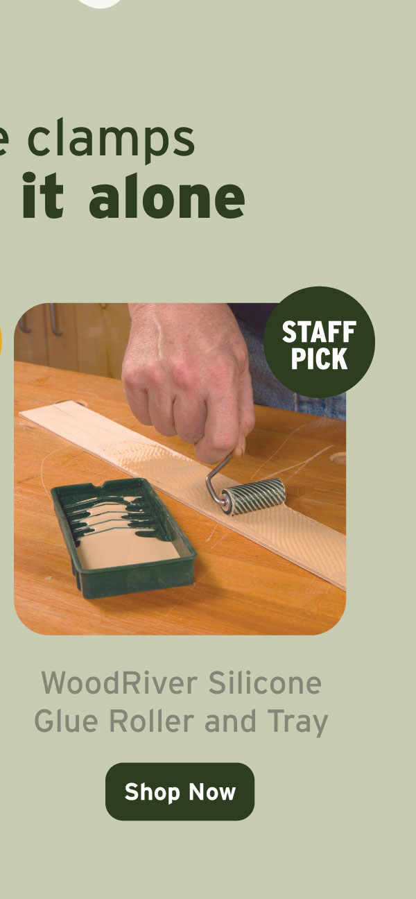 WoodRiver Silicone Glue Roller and Tray