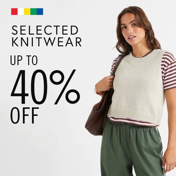 up to 40% off selected knitwear