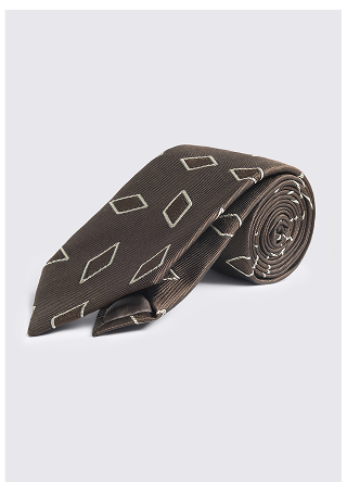 Italian Dark Brown Diamond Geo Tie