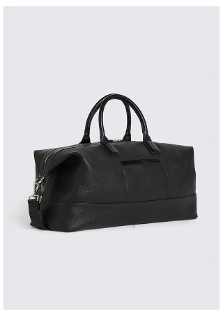 Black Grained Leather Holdall