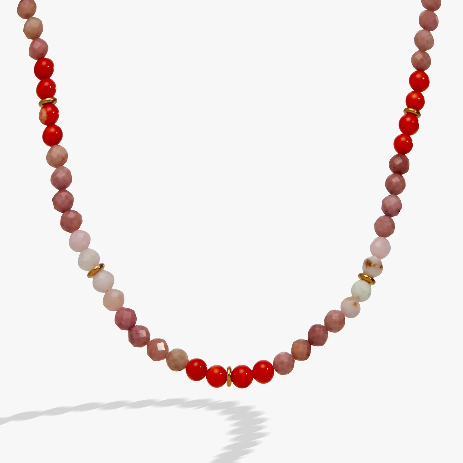 Image of Coral Ombre Semi-Precious Beaded Necklace