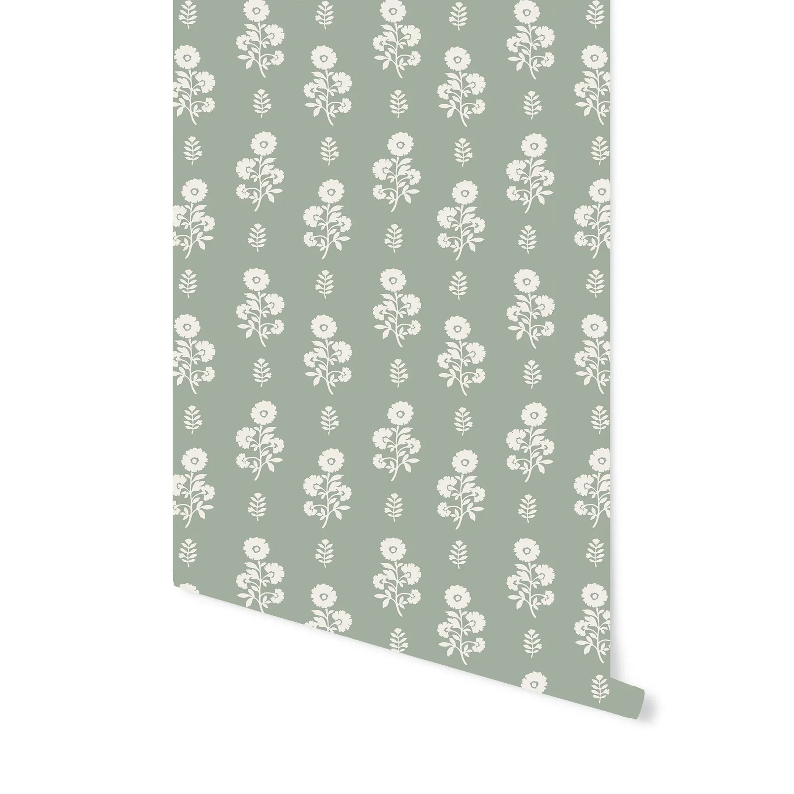 Image of Chloe Floral Wallpaper in Willow