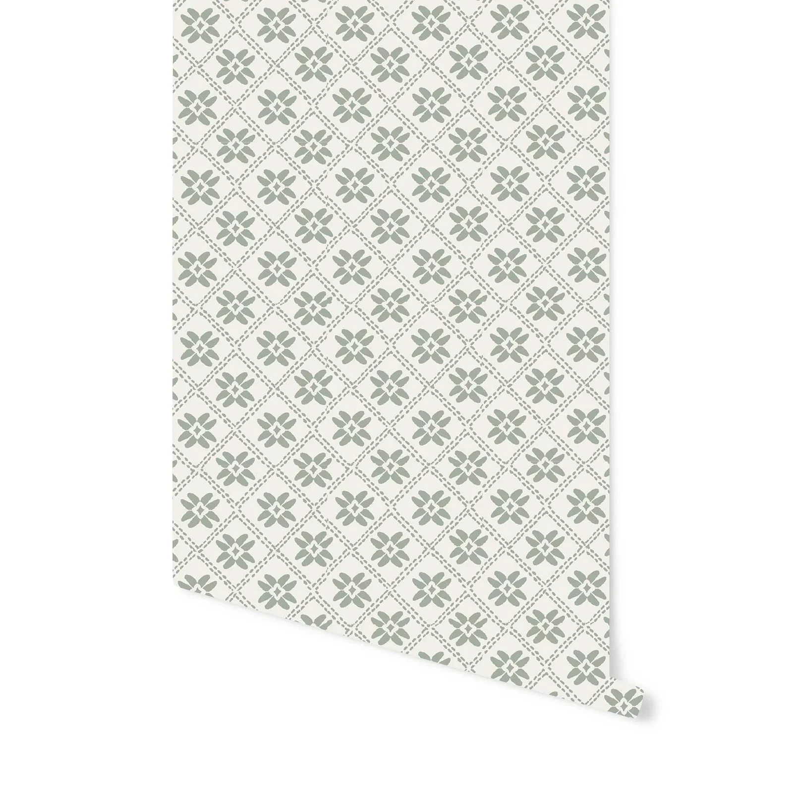 Image of Dainty Lattice Wallpaper in Willow