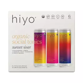  Hiyo Organic Social Tonic, Sunset Sixer Variety Pack