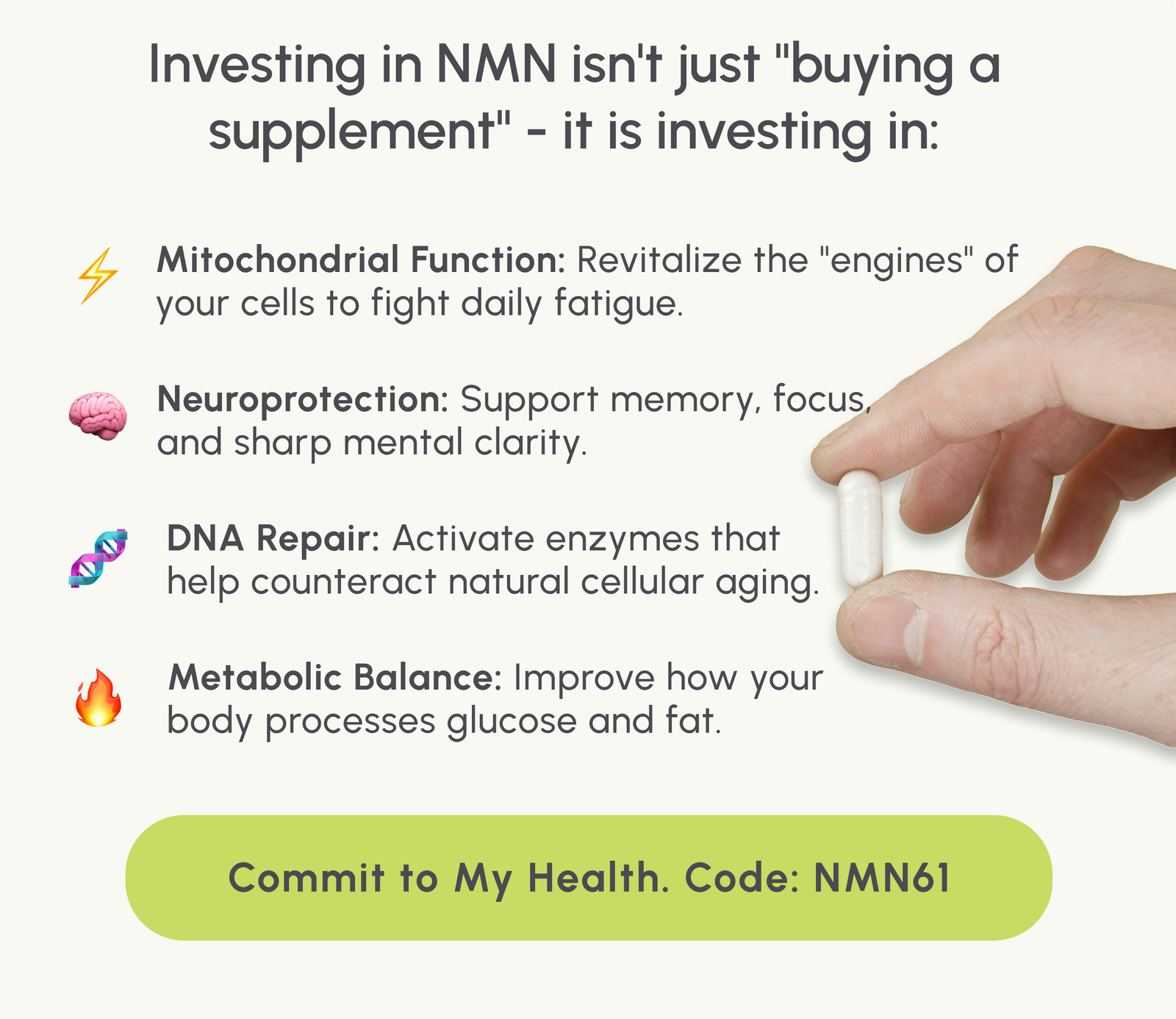 One capsule per day of partiQlar Pure NMN: