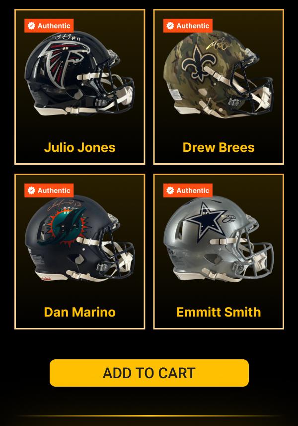Chase signed SpeedFlex helmets, authentic helmets, jerseys, mini helmets, midi helmets, and more from current stars and legendary signal callers.