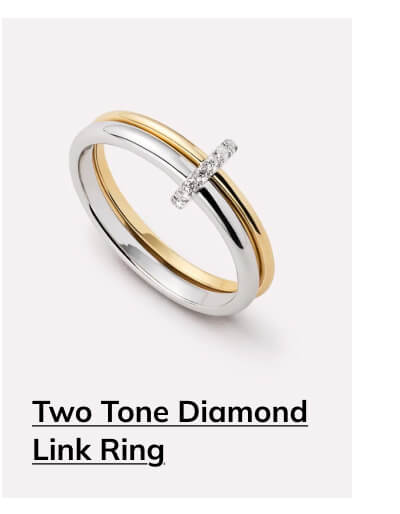 Two Tone Diamond Link Ring