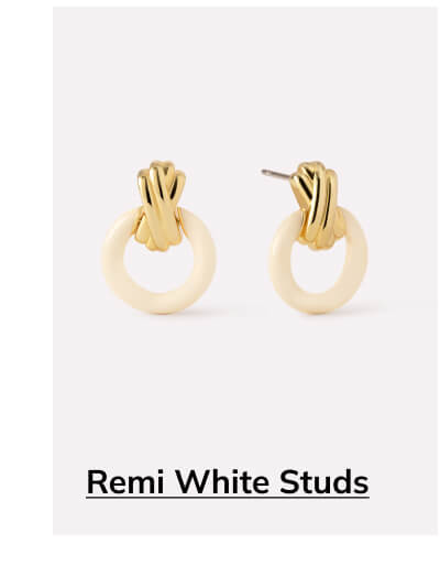 Remi White Studs
