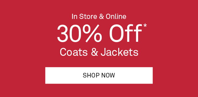 30% Off Jackets & Coats