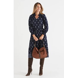 Faux Suede Front Tab Shoulder Bag