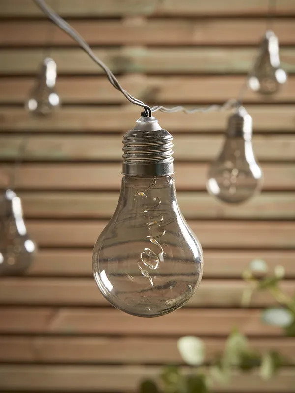 Solar Bulb Festoon Lights - Grey