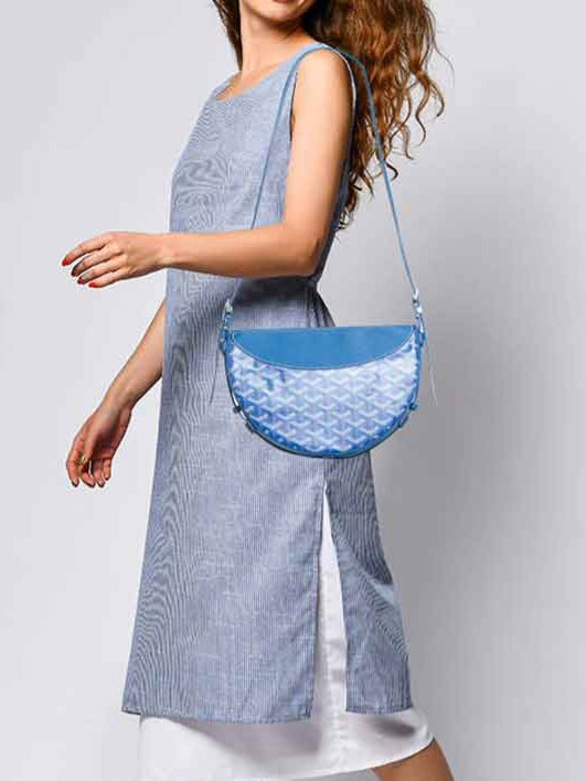Urban Travel Half Moon PVC Shoulder Crossbody - Blue / One Size