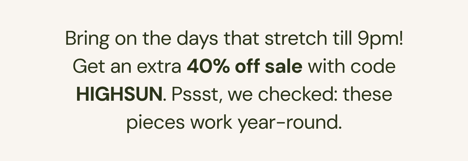 Shop Sale with code HIGHSUN
