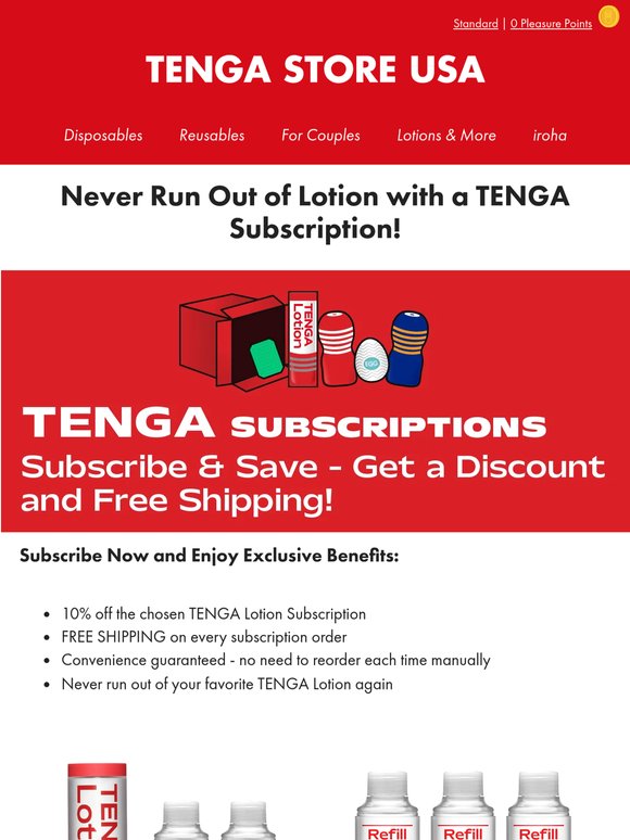 Subscribe & Save with TENGA Subscriptions!