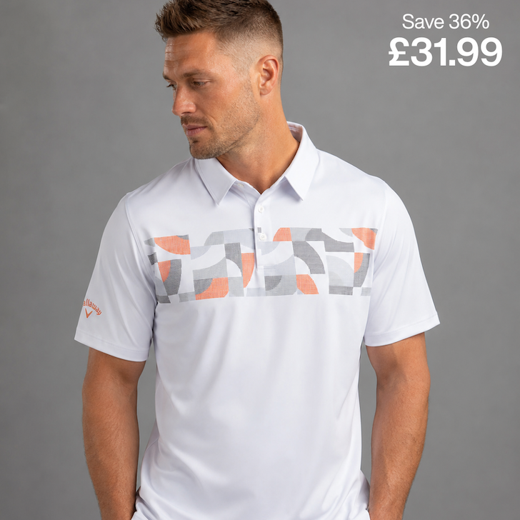 Callaway Golf Mens Optical 'C' Moisture Wicking Stretch Golf Polo Shirt