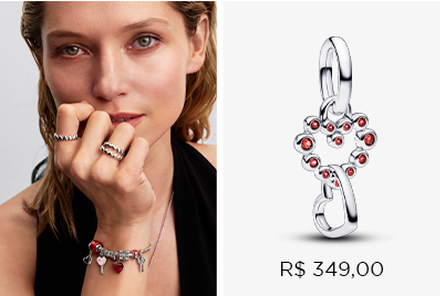 Charm Prata Pendente Coracoes Conectados