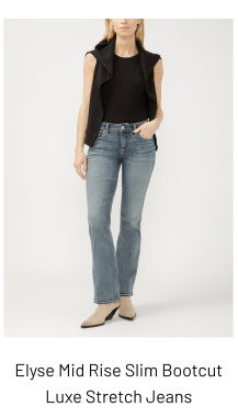 Elyse Mid Rise Slim Bootcut Luxe Stretch Jeans